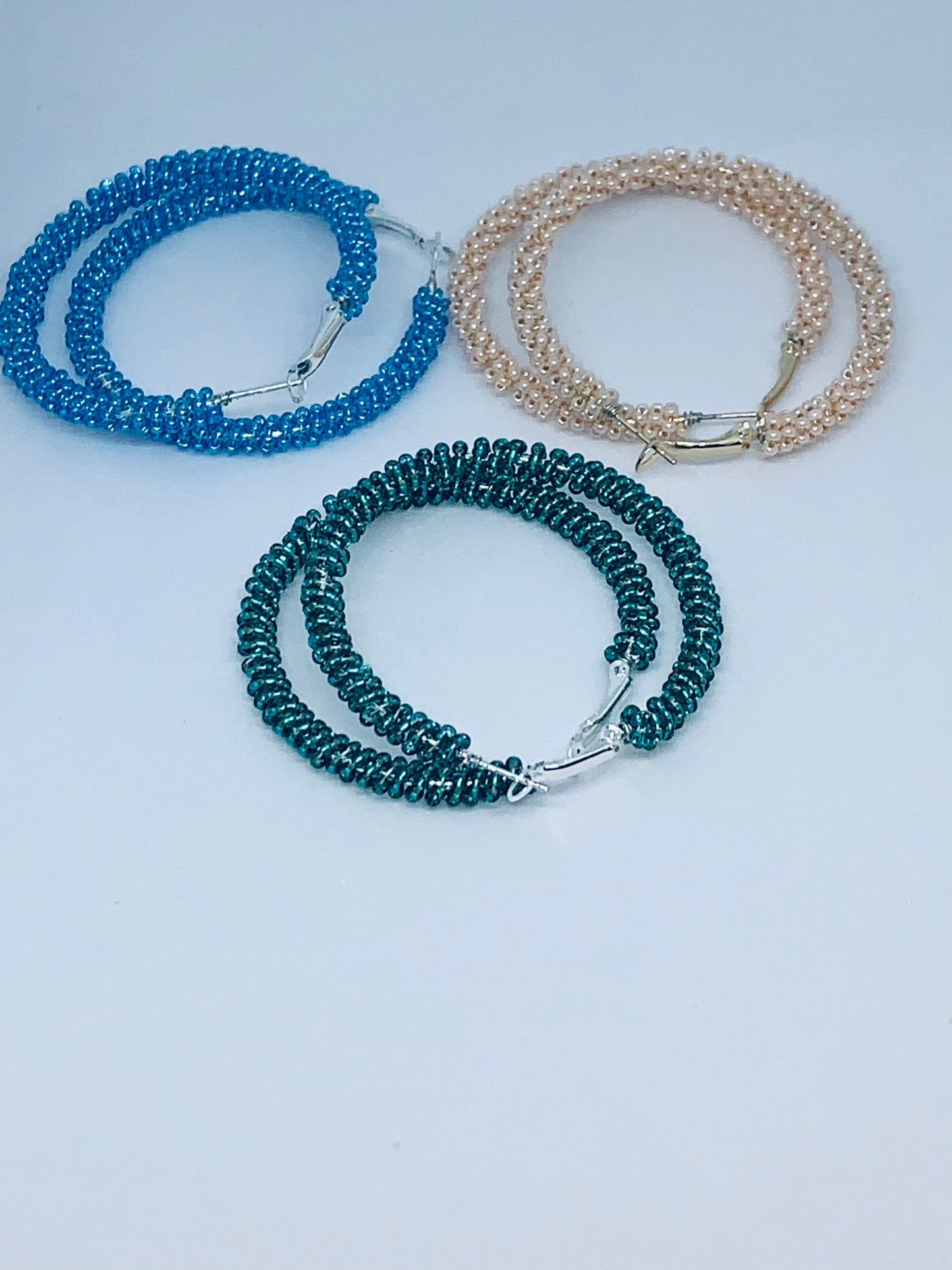 Seed Bead Hoop Earrings