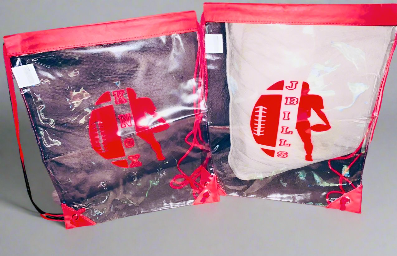 Clear Red Trimmed Stadium Game Bag