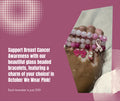 Beaded Glass Breast Cancer Bracelets with Charm