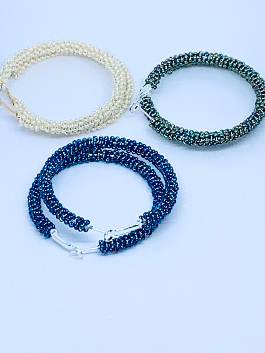 Seed Bead Hoop Earrings