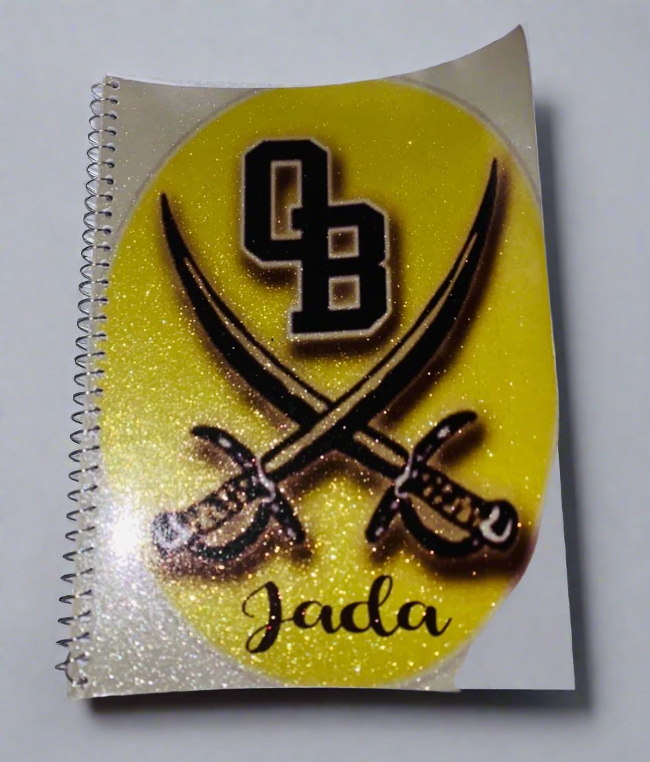 Personalized Glitter Notebook