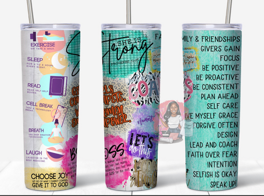 20oz Vision Board Sublimated Tumbler